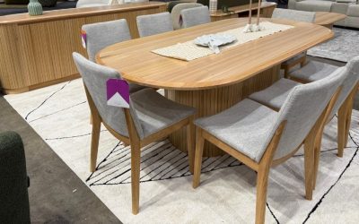 Adsila 220cm Dining Table & 8 Perisher Chair-Natural Ash