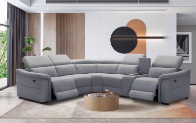 Robbie Fabric Corner Modular Lounge-Grey