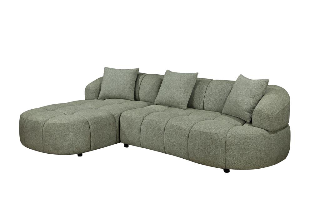 Berta Fabric 2-Seater Sofa with LHF Chaise – Pistachio - Gallery Image 2